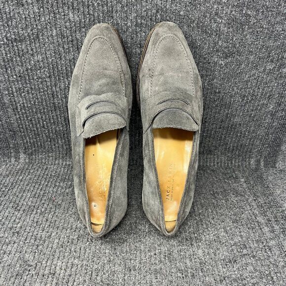 Jack Erwin Suede Penny Loafer Dress Shoes Grey Leather Mens Size 11 main image 9